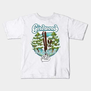 Girdwood Alaska ski logo Kids T-Shirt